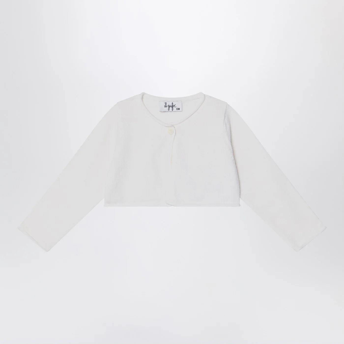Il Gufo Short Wrap Cardigan — Knitwear in Milk White