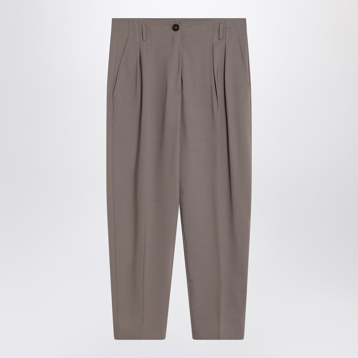 Erika Cavallini Dove-coloured wool-blend trousers
