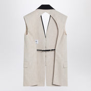 Erika Cavallini Chaleco de lino con espalda abierta