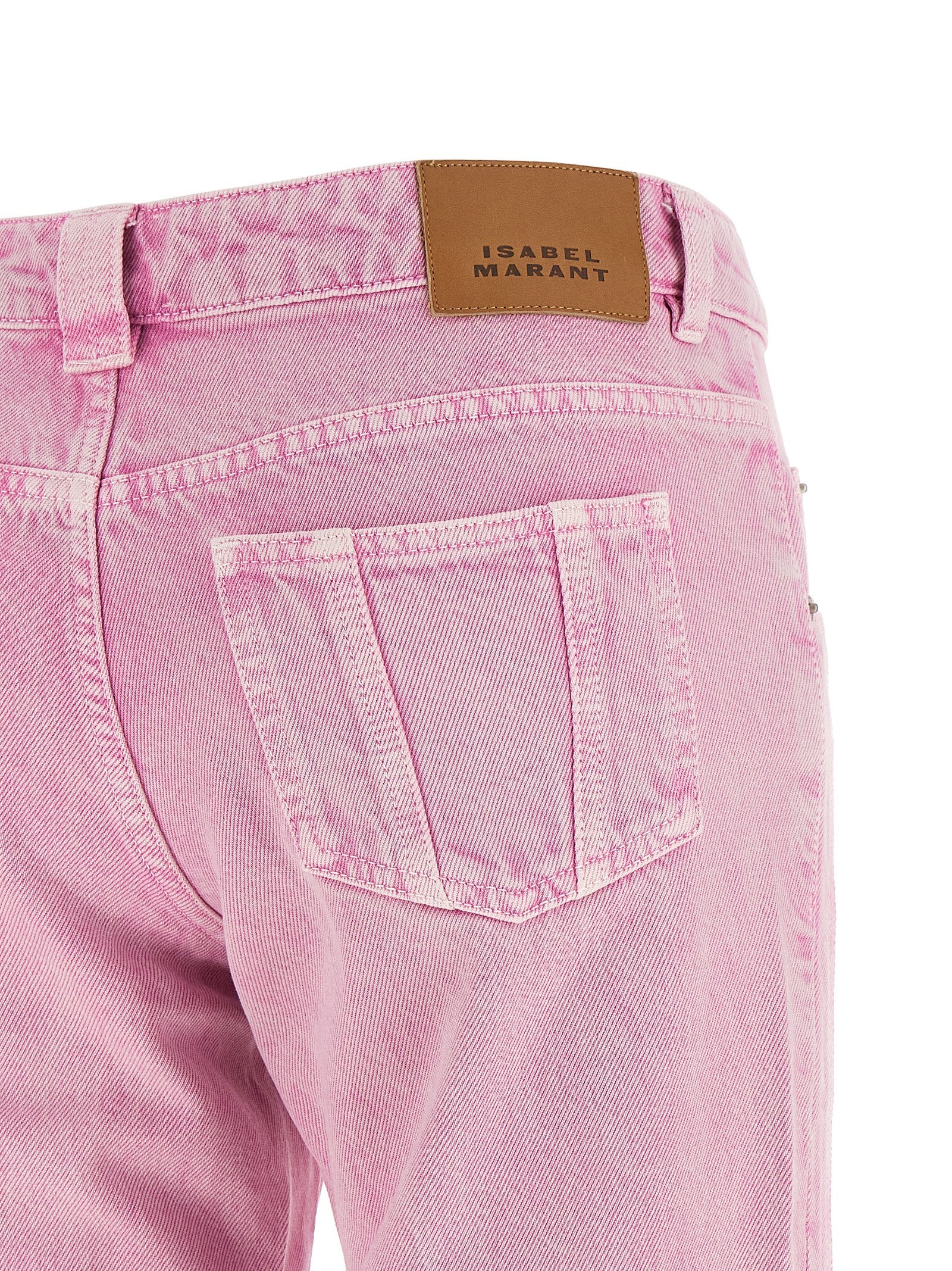 Marant Etoile Jaylis Jeans — Pink Straight-Leg Jeans
