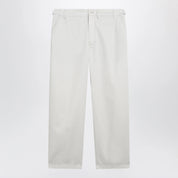 LEMAIRE Powder white cotton trousers