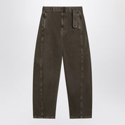 Lemaire Green denim trousers with belt