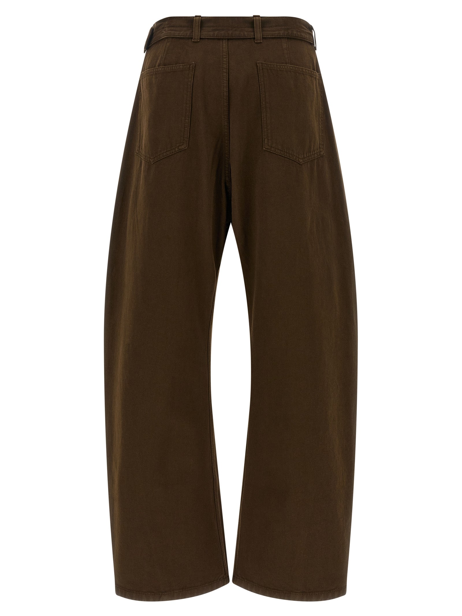 Lemaire Twisted Belted Trousers — Mid Waist Brown