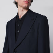 Lardini Blue Wool Single‑Breasted Jacket — Men's 52 IT