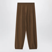 The Frankie Shop Olia Knit Joggers — Dark Camel Trousers