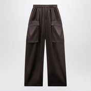 The Frankie Shop Dark brown Delny satin cargo trousers
