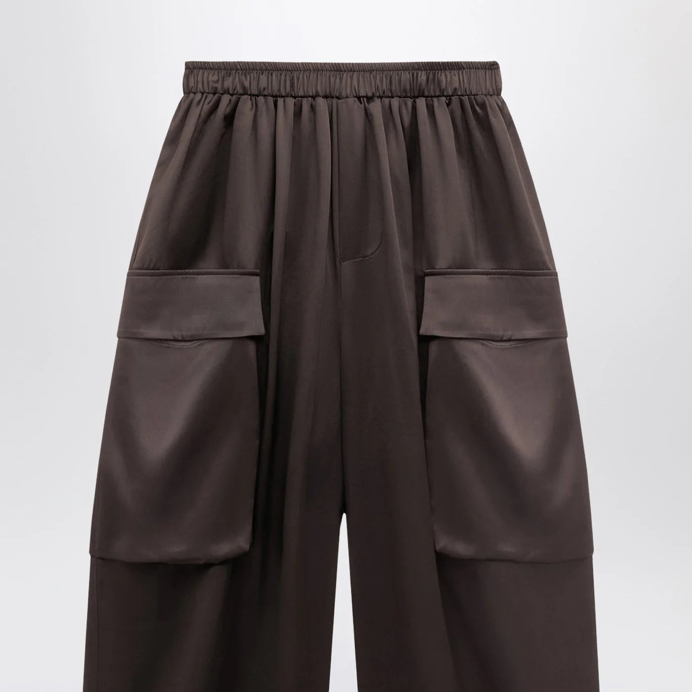 The Frankie Shop Dark brown Delny satin cargo trousers
