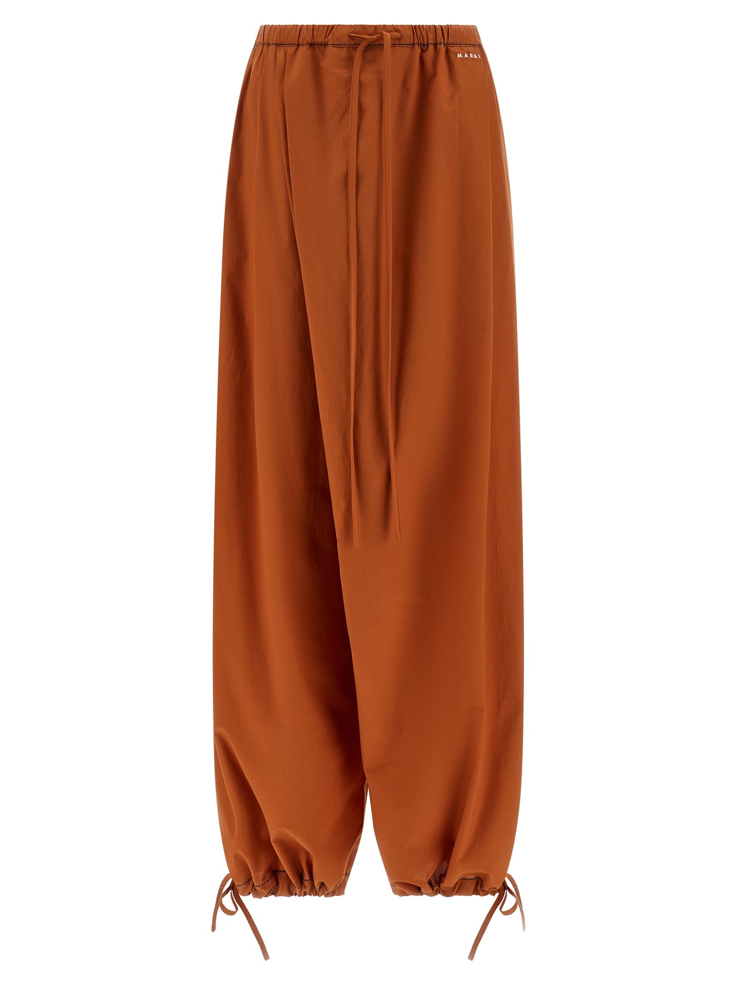 Marni Diagonal Draping Trousers — Orange Wide Leg