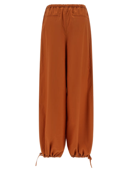 Marni Diagonal Draping Trousers — Orange Wide Leg
