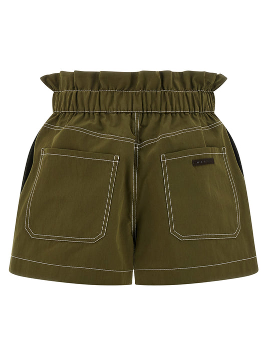 Marni Gabardine Shorts — Green Short Trousers, €290