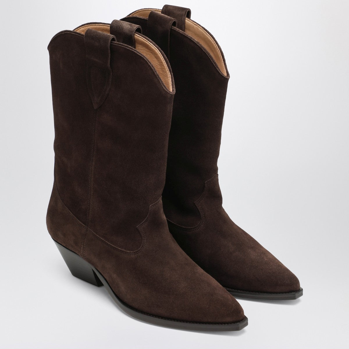 Bottes de cowboy en daim chocolat Isabel Marant Duerto