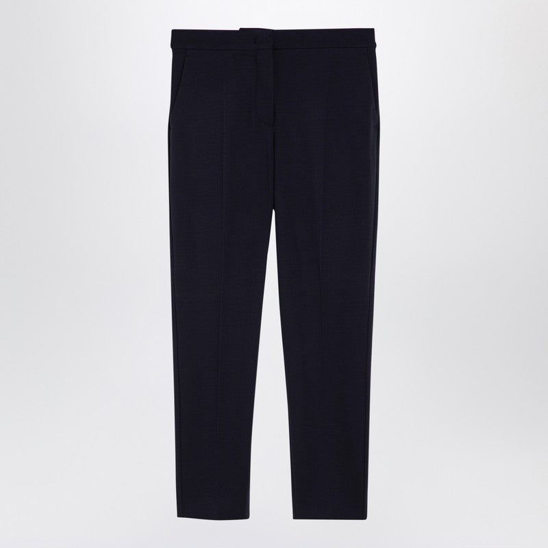 Max Mara Navy blue viscose blend trousers