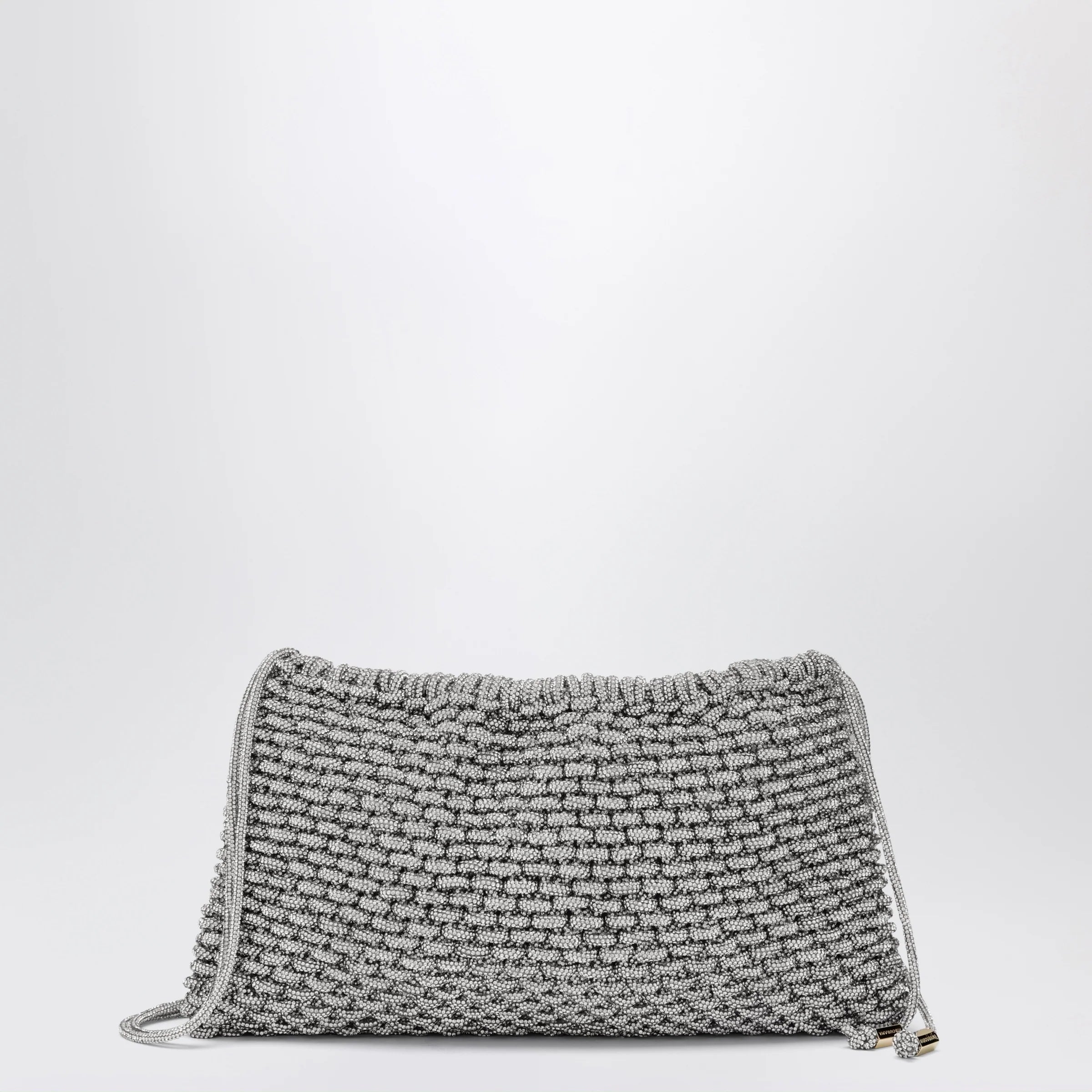 Hibourama Penelope Silver Jewel Shoulder Bag with Crystals