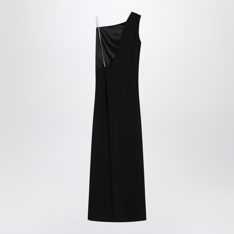 Max Mara Pianoforte long black cady bustier dress