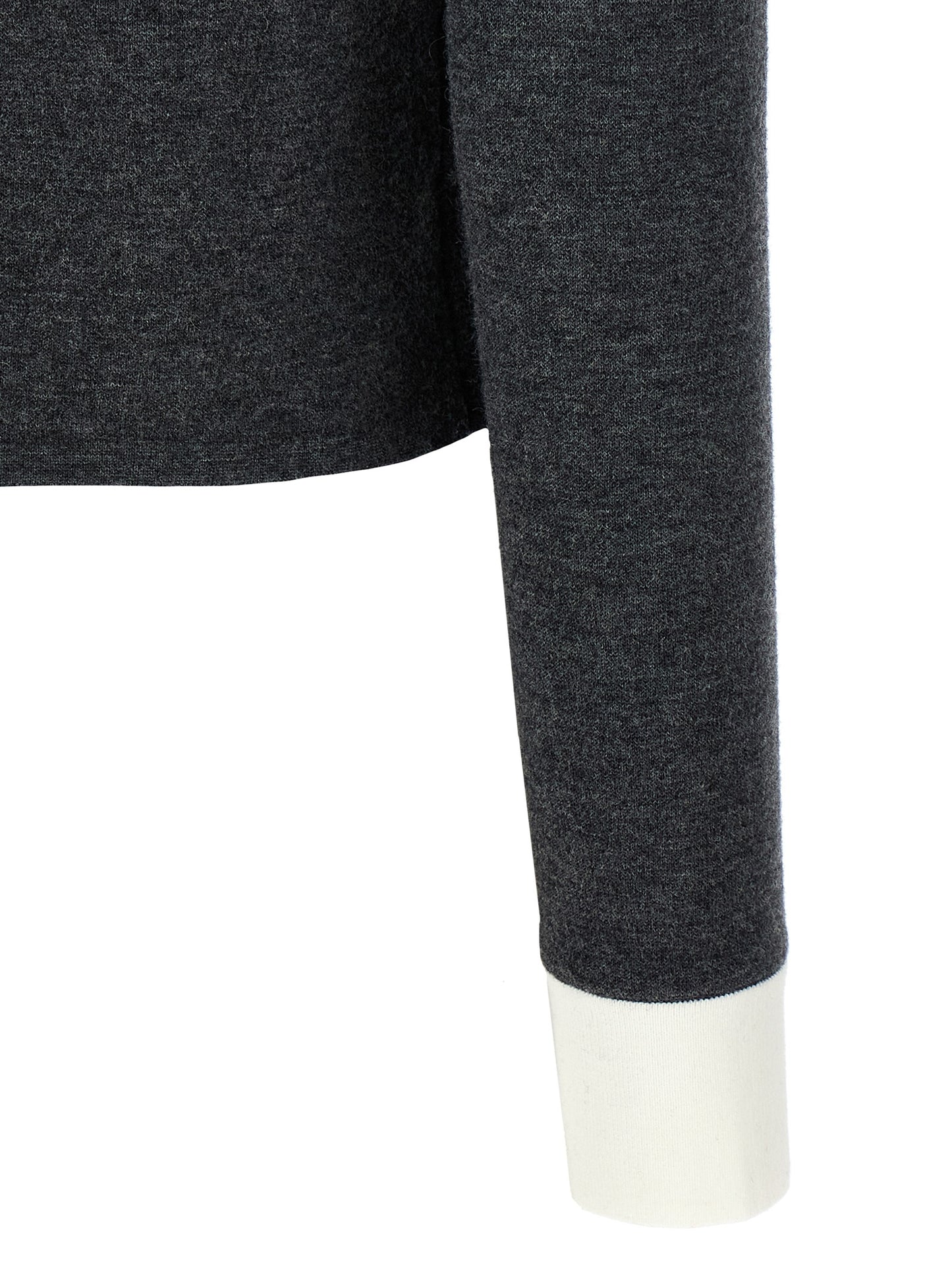 Self-Portrait Grey Contrast Collar Cardigan — Knitwear