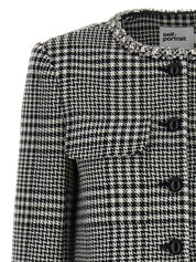 Self-Portrait Self Portrait Houndstooth Crystal Trim Blazer