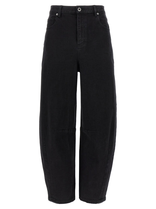 Self-Portrait Black Barrel Leg Jeans