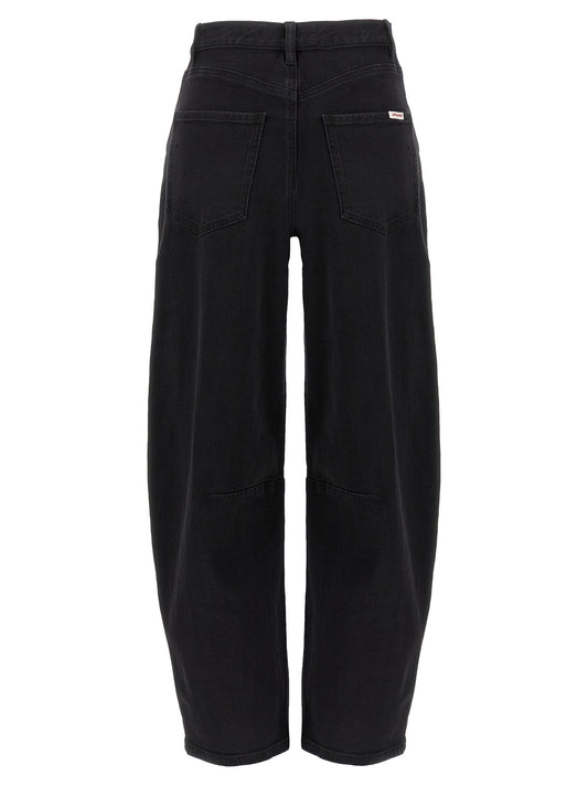 Self-Portrait Black Barrel Leg Jeans