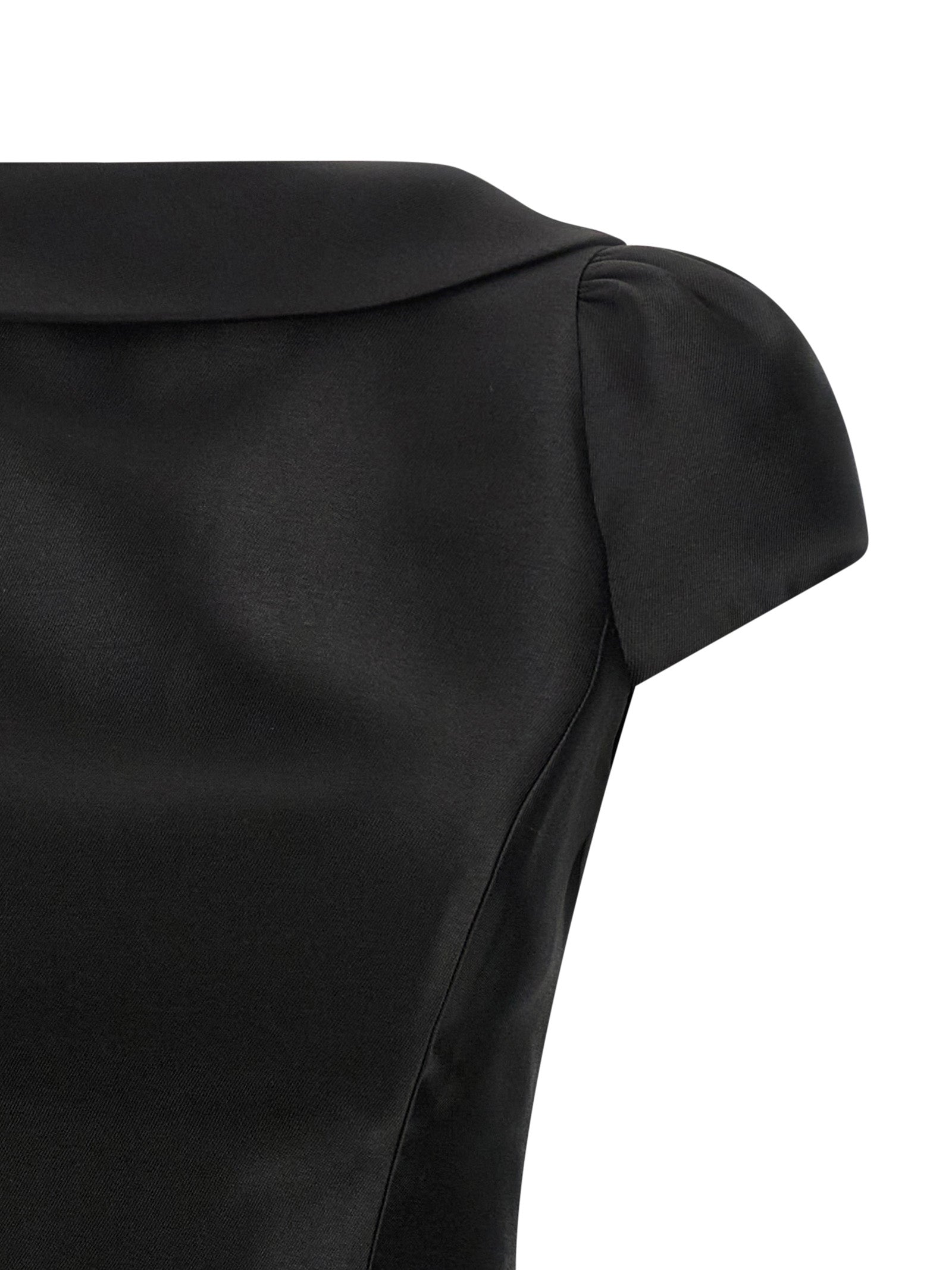 Self-Portrait Black Taffetà Collared Mini Dress