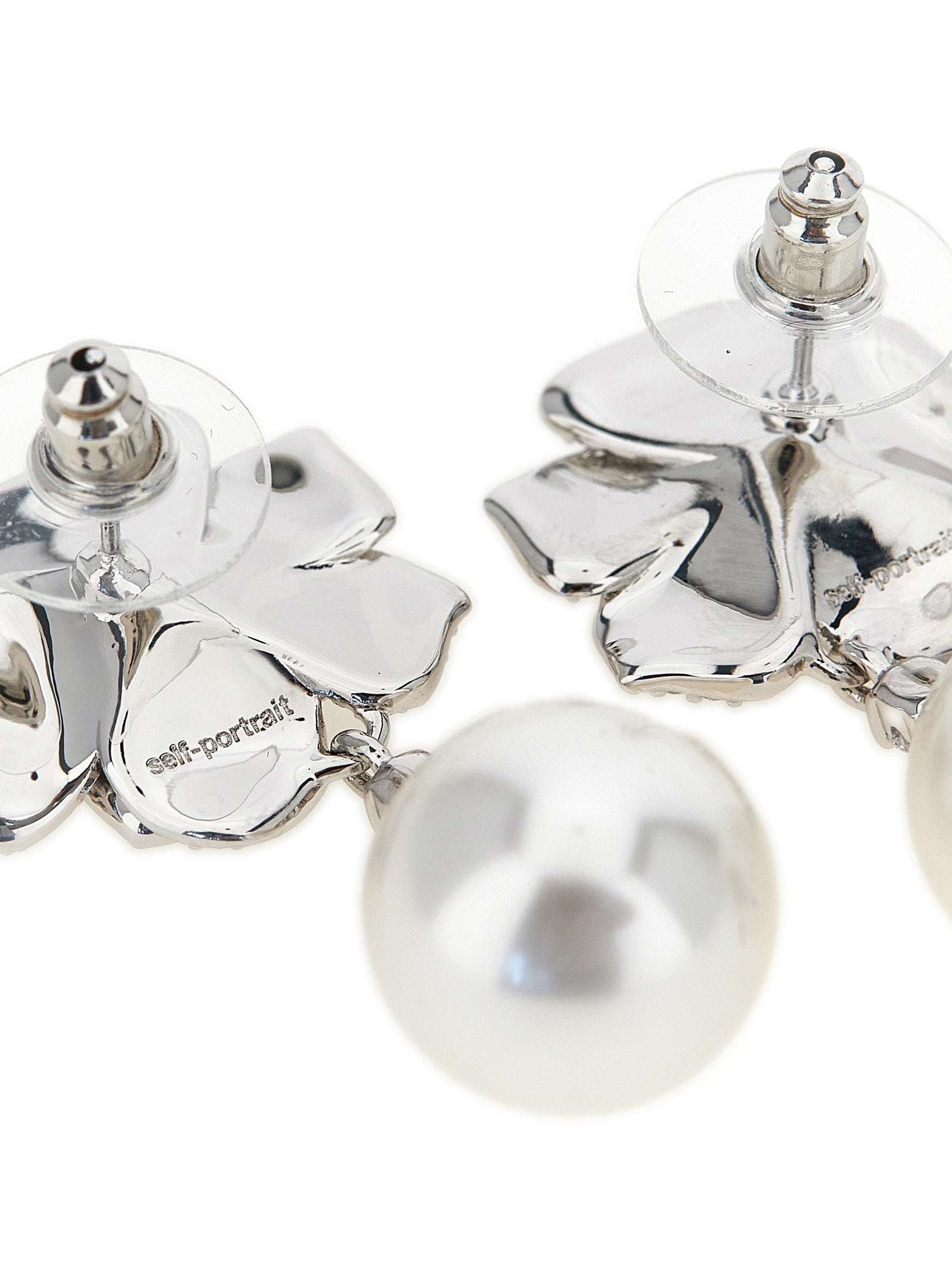 Self-Portrait Mini Crystal Flower Pearl Earrings