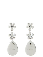 Self-Portrait Crystal Flower Tiered Earrings