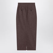 Max Mara Long brown skirt in denim effect cotton