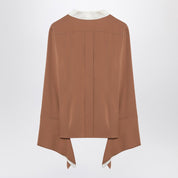 Max Mara Camel silk colour-block shirt