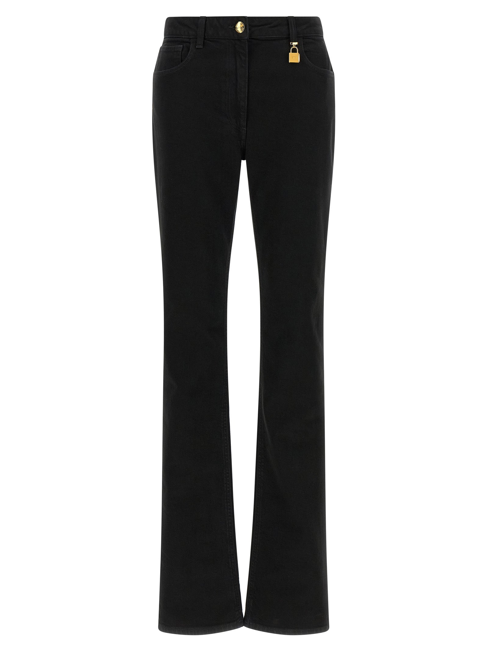 Elisabetta Franchi Jewel Padlock Jeans — Skinny Black