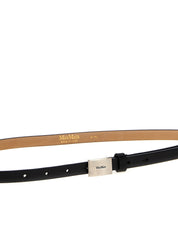 Max Mara Plate Belt — Women's Black Leather Belt