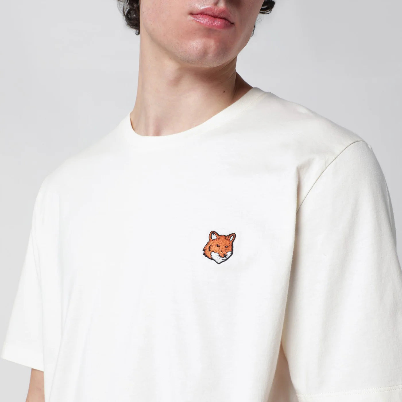 Maison Kitsuné Beige Fox Head Regular-Fit T-shirt