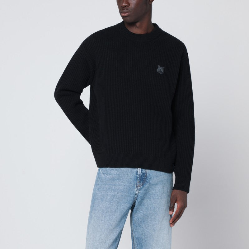 Maison Kitsuné Black wool sweater