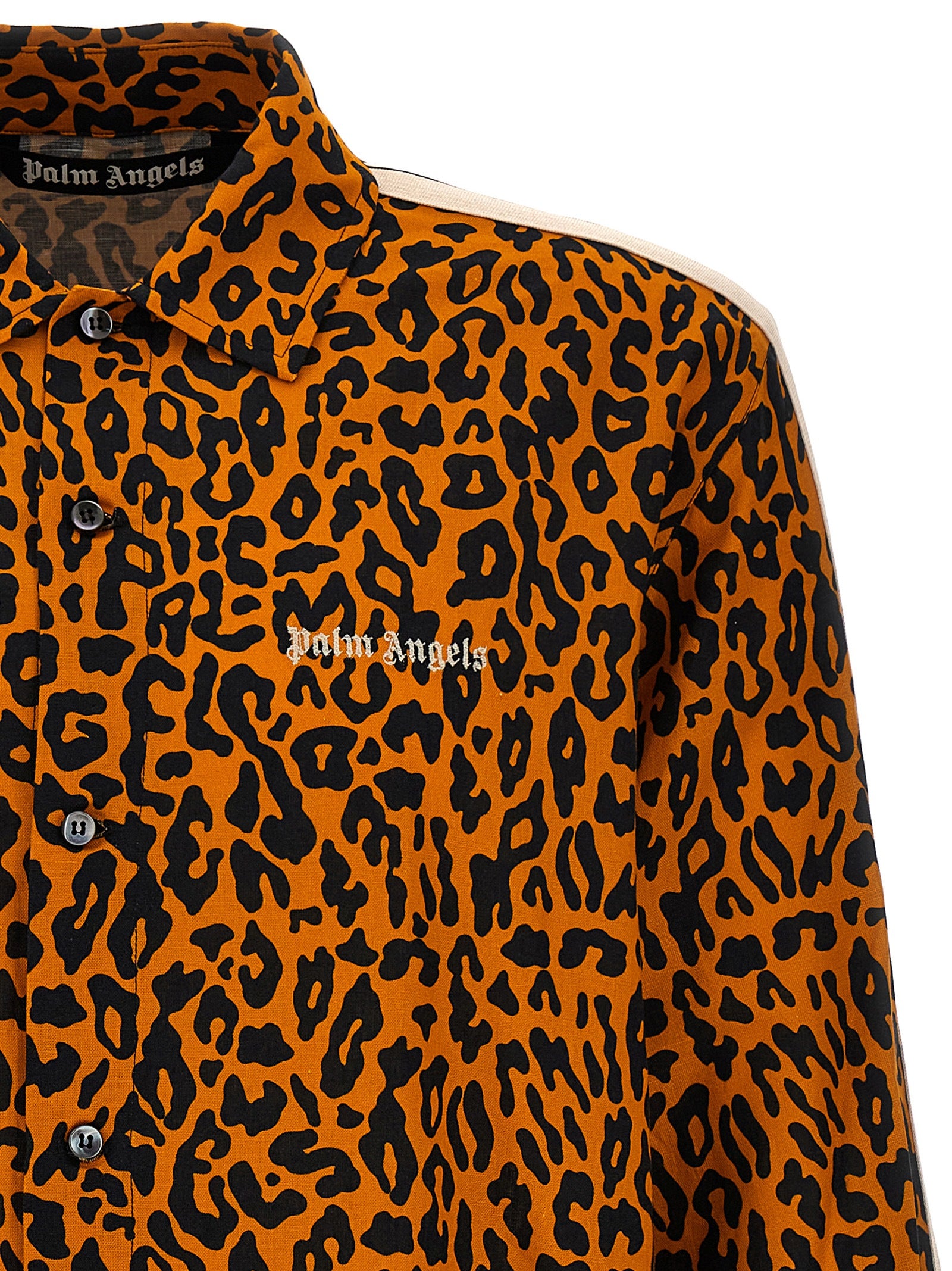 Palm Angels Cheetah Track Shirt — Linen Cotton Shirt