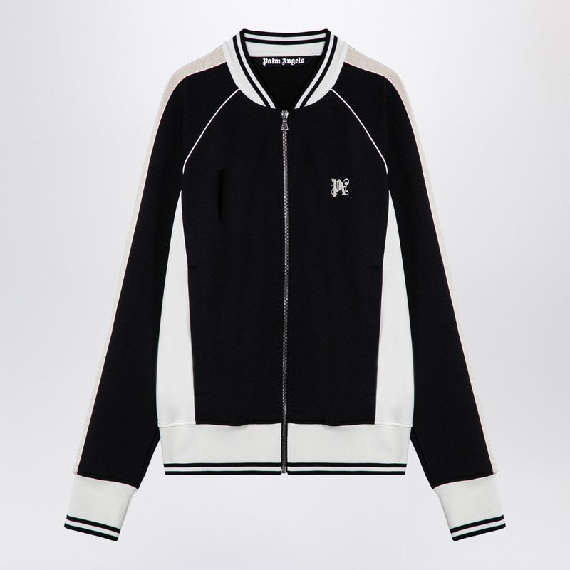 Palm Angels Black/White Zip Sweatshirt — Men's Topwear