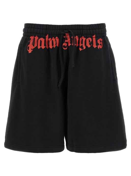 Palm Angels Logo Bermuda Shorts — Men's Black Shorts