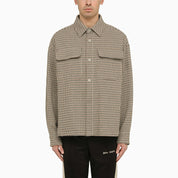 Palm Angels Checked cotton shirt jacket with logo
