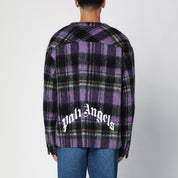 Palm Angels Over shirt in violet check wool