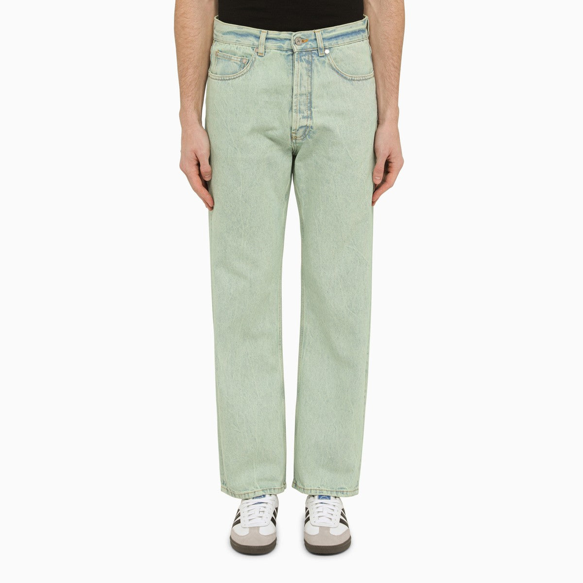 Palm Angels Mint Green Denim Jeans — Regular Fit