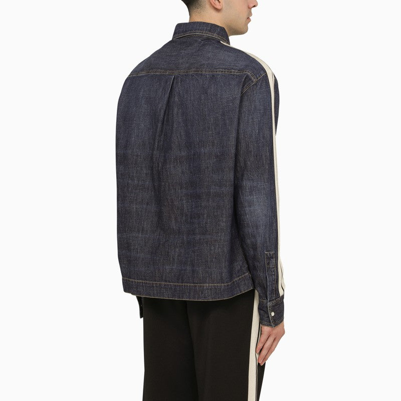 Palm Angels Blue denim Monogram shirt-jacket
