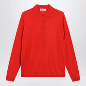 The Frankie Shop Tala V-neck knit polo in red wool blend