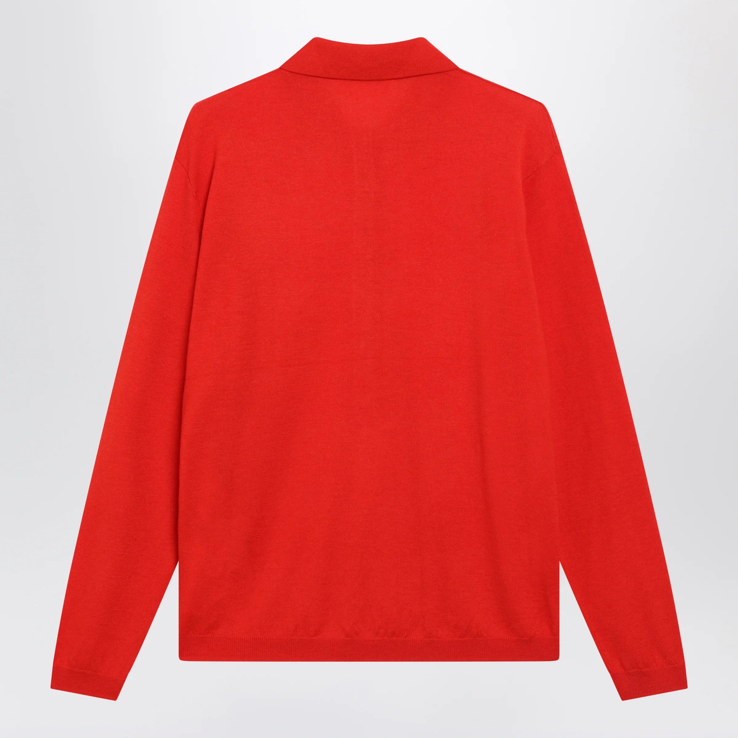 The Frankie Shop Tala V-neck knit polo in red wool blend