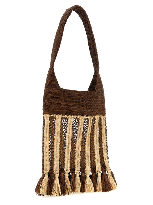 Isabel Marant Praia Small Shoulder Bag — Raffia Fringe