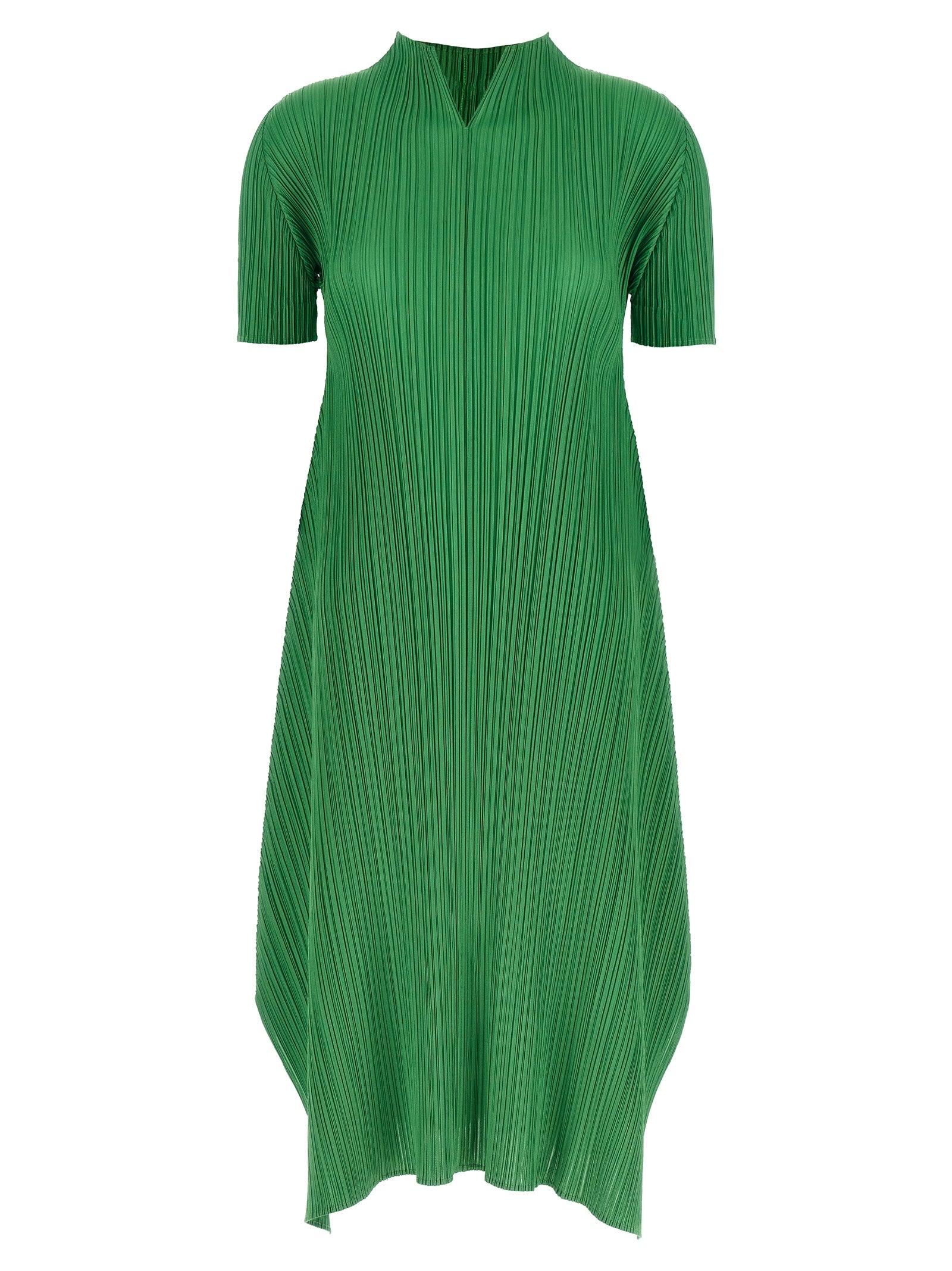 Pleats Please Issey Miyake March Dress — Green Midi