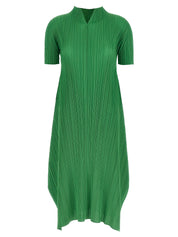 Pleats Please Issey Miyake March Dress — Green Midi