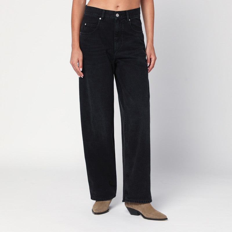 ISABEL MARANT Faded-effect black jeans — Women's denim