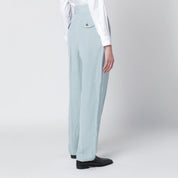 Blazé Milano Tomo light blue trousers in silk and linen