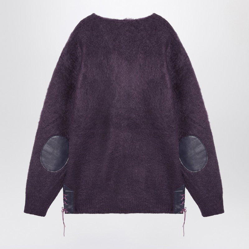 Needles Cardigan viola in misto mohair