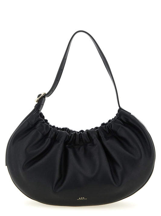A.p.c. Ninon Hoop Shoulder Bag — Black Leather