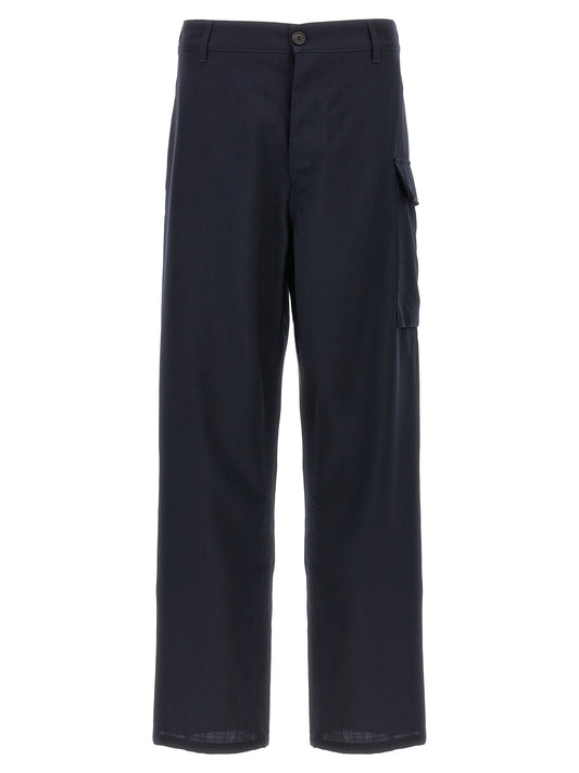 Marni Cargo Trousers for Men — Blue Wool Blend