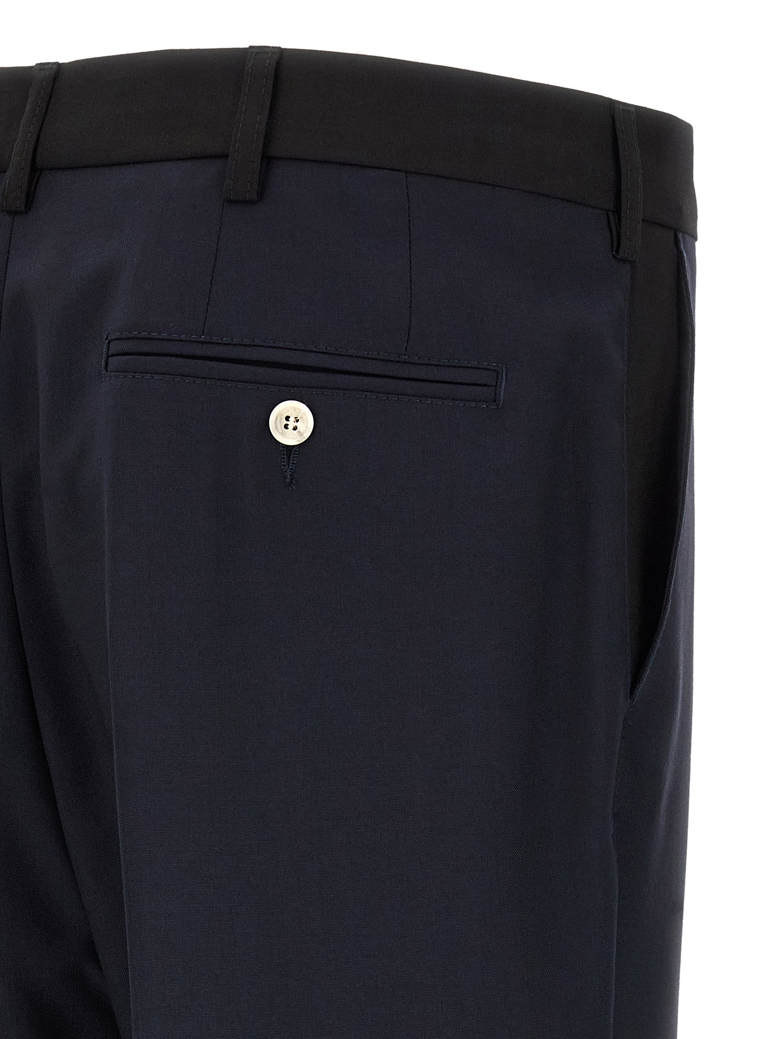 Marni Tropical Wool Trousers for Men – Blue Straight Fit