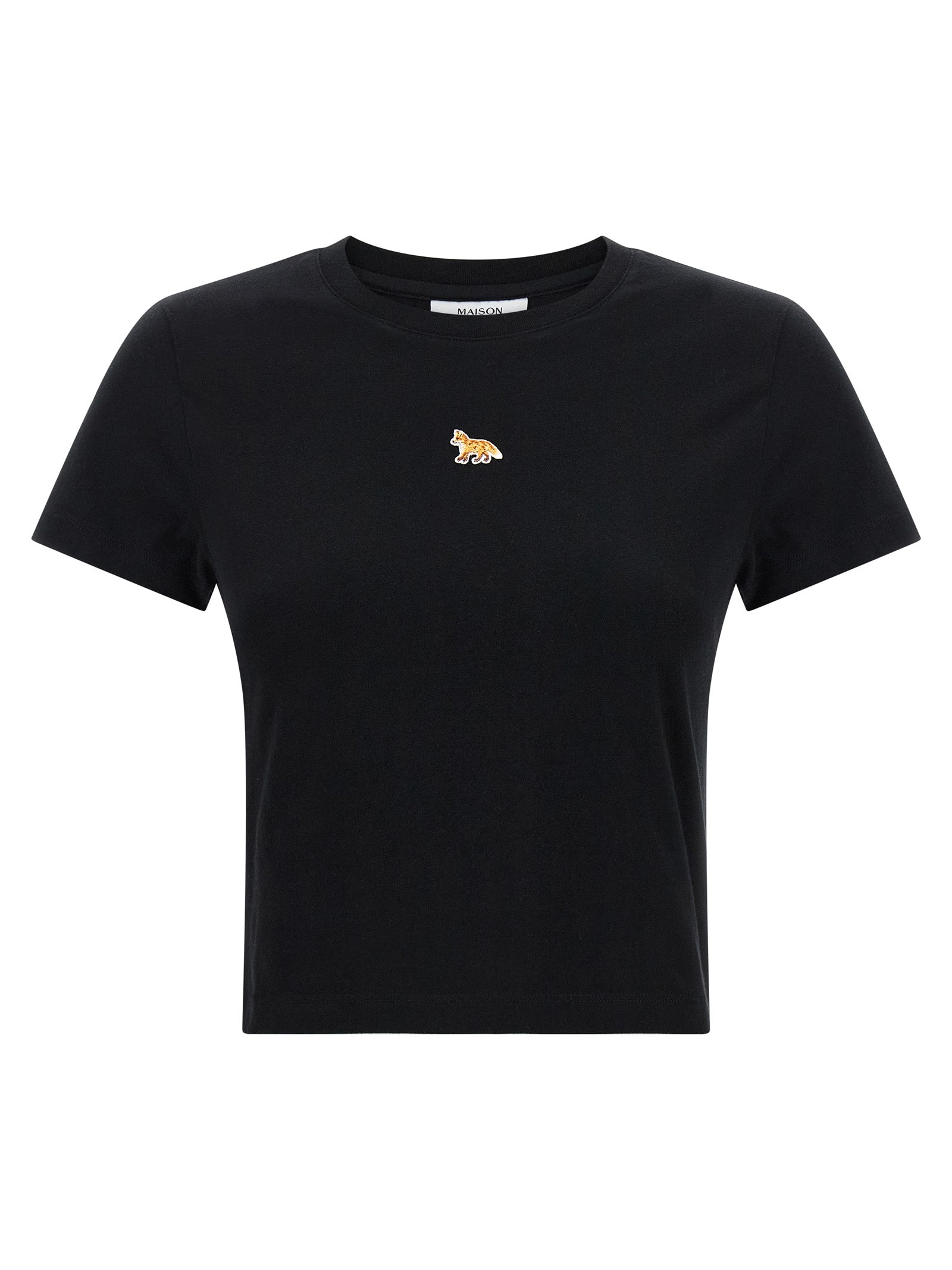 Maison Kitsuné Baby Fox Cropped T‑shirt – Black Topwear
